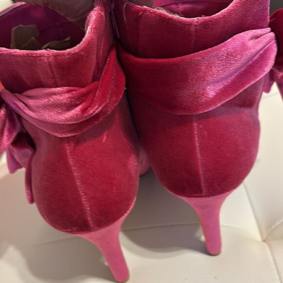 Torrid Elegant Pink Velvet Ankle Boots - Picture 2 of 7